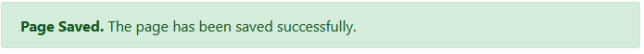 Page Saved Confirmation