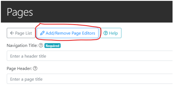 Pages Editor