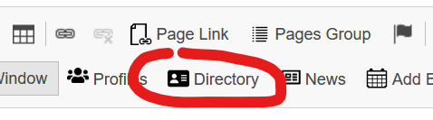 Highlighting Directory button within the Content Editor