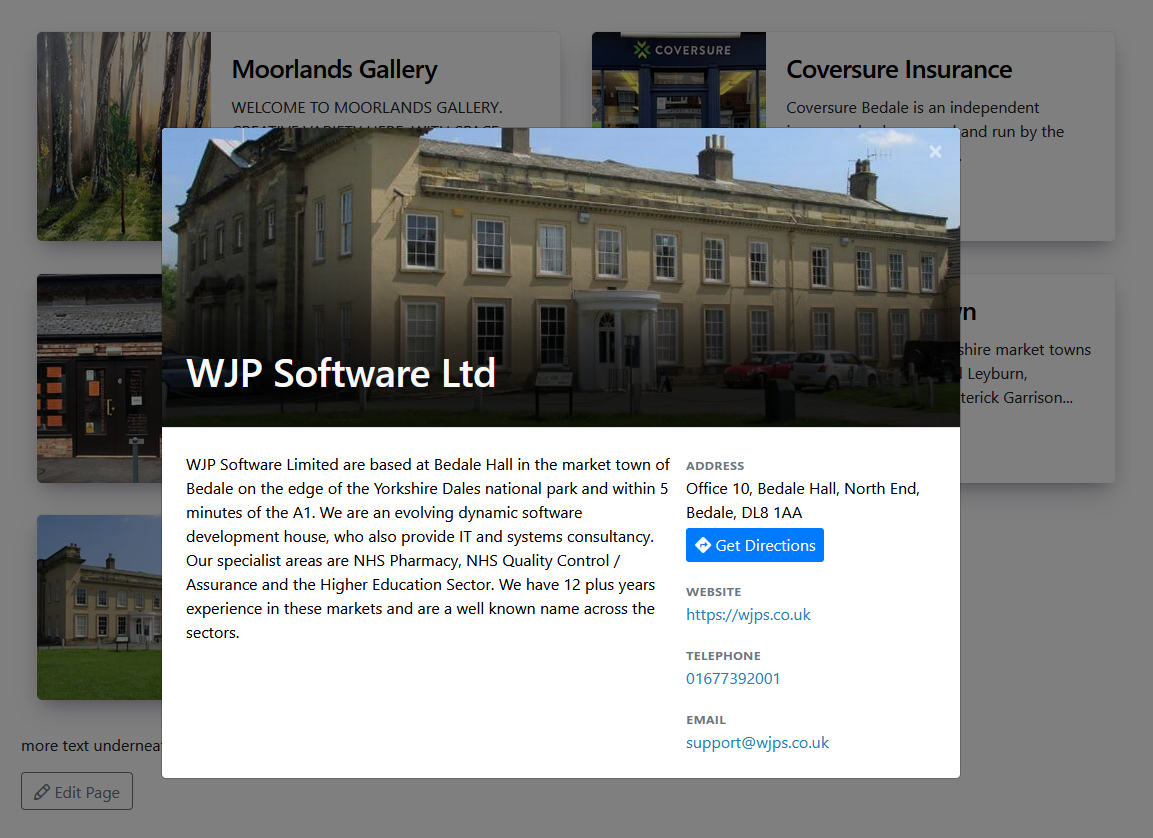 Example of a directory entry being selected
