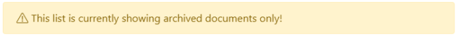 Archived Document View Banner