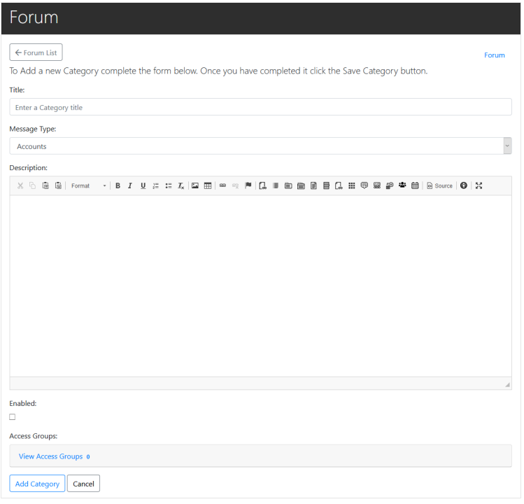 Forum Page