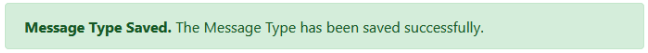 Message Type Saved Banner