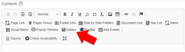 Gallery Button in Content Editor