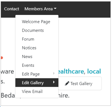 Edit Gallery Button in Drop Down Menu