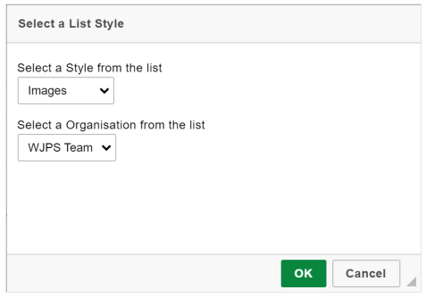 Profile Display Style Menu