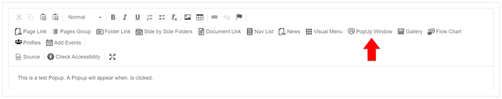 PopUp Window Button in Toolbar