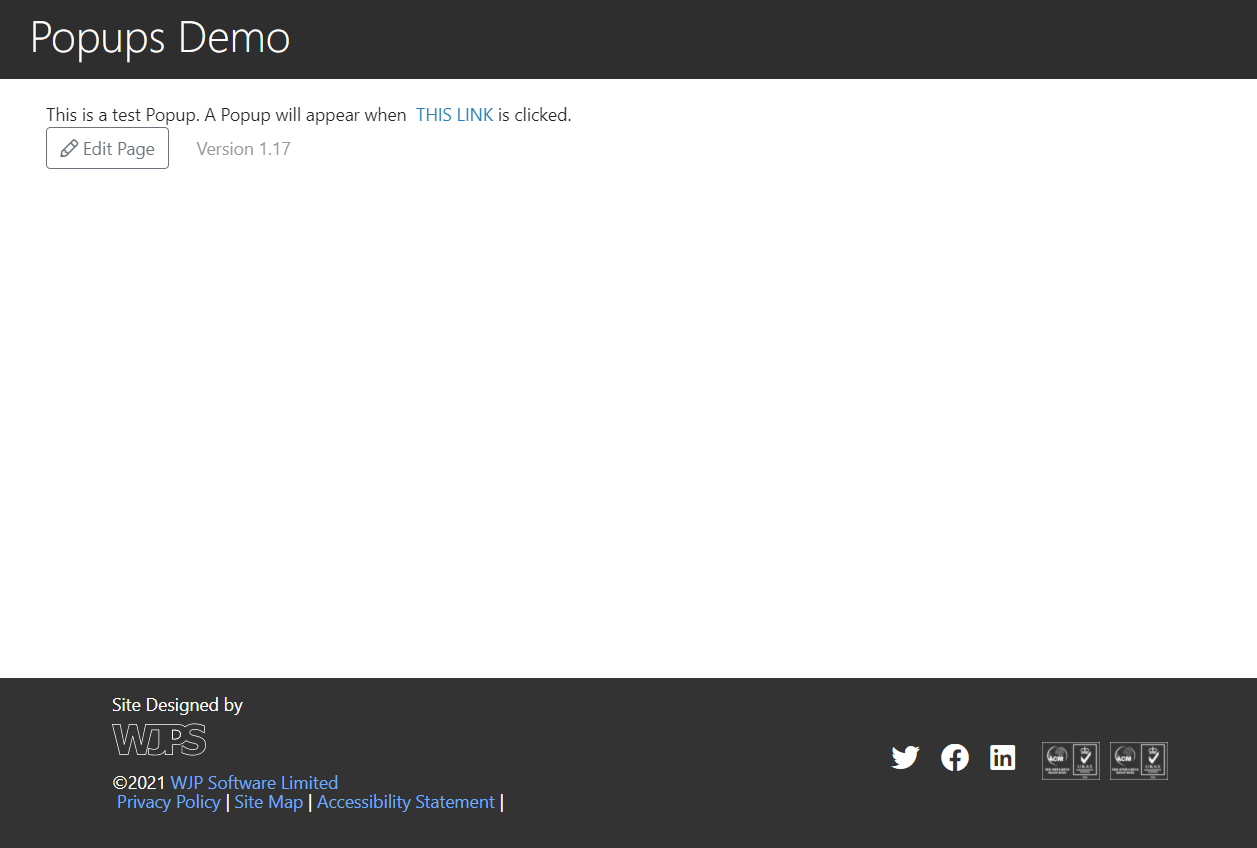 Popup Example Demo
