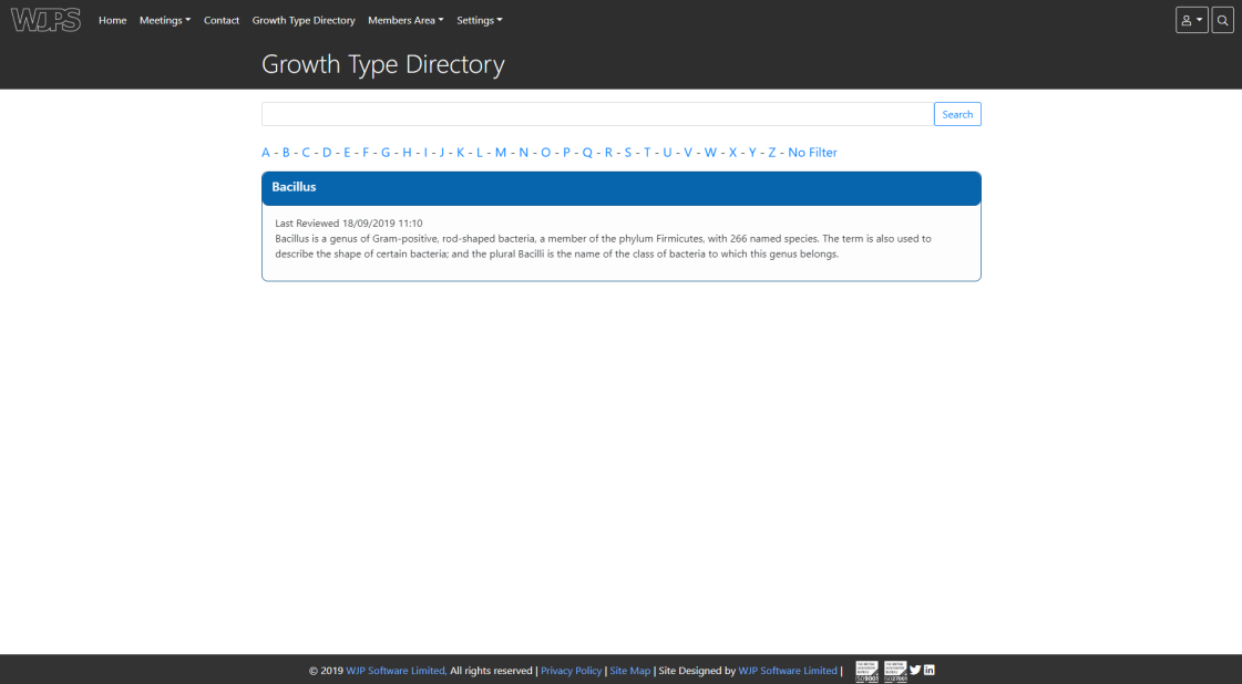 Growth Type Directory