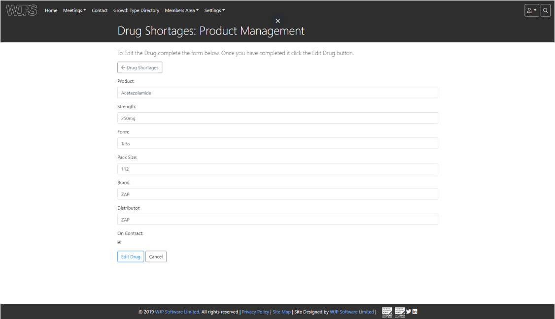 Drug Shortages: Product Management Form