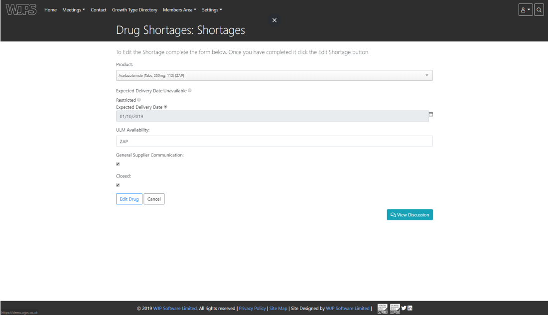 Drug Shortages: Shortages Form