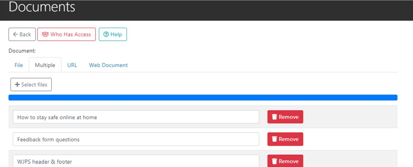 Uploading Multiple Documents